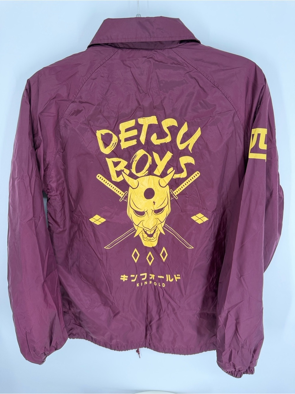 Kinfold Detsu Boys Snap Front Jacket Men’s XS Maroon & Yellow